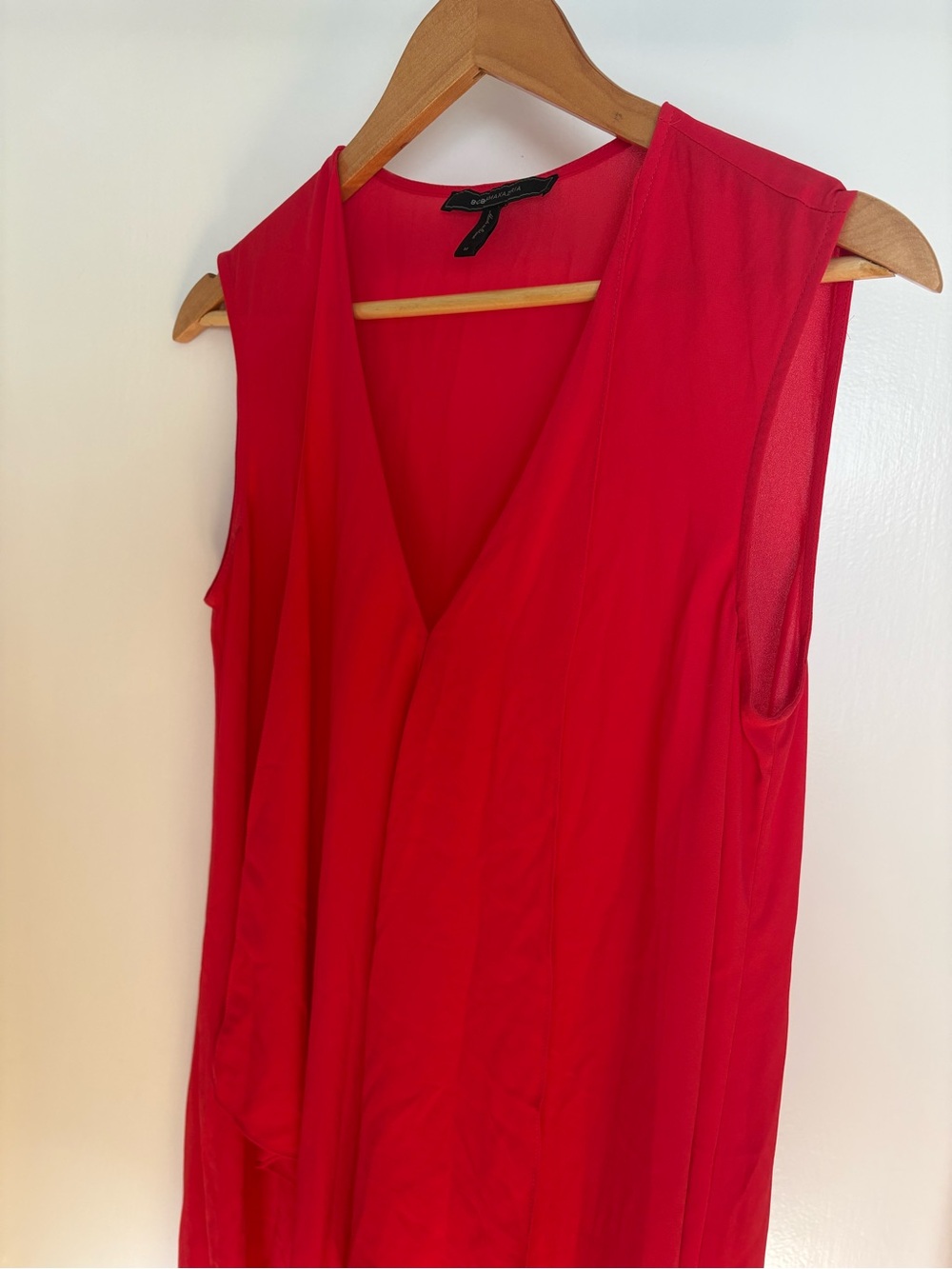 BCBG Max Azria Sleeveless Drape Asymmetrical high/low Red Dress - Picture 3 of 5